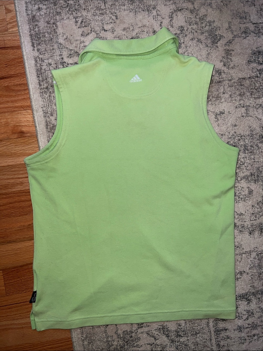 Adidas Sleeveless Polo Tank Top in Lime Green - Picture 4 of 4